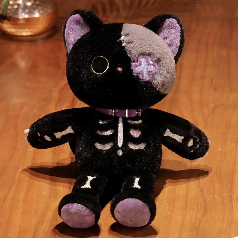 New Stock Skull Cat Plush Toy Glowing And Cute Cartoon Gift For Couples Ideal For Christmas And Valentine's Day