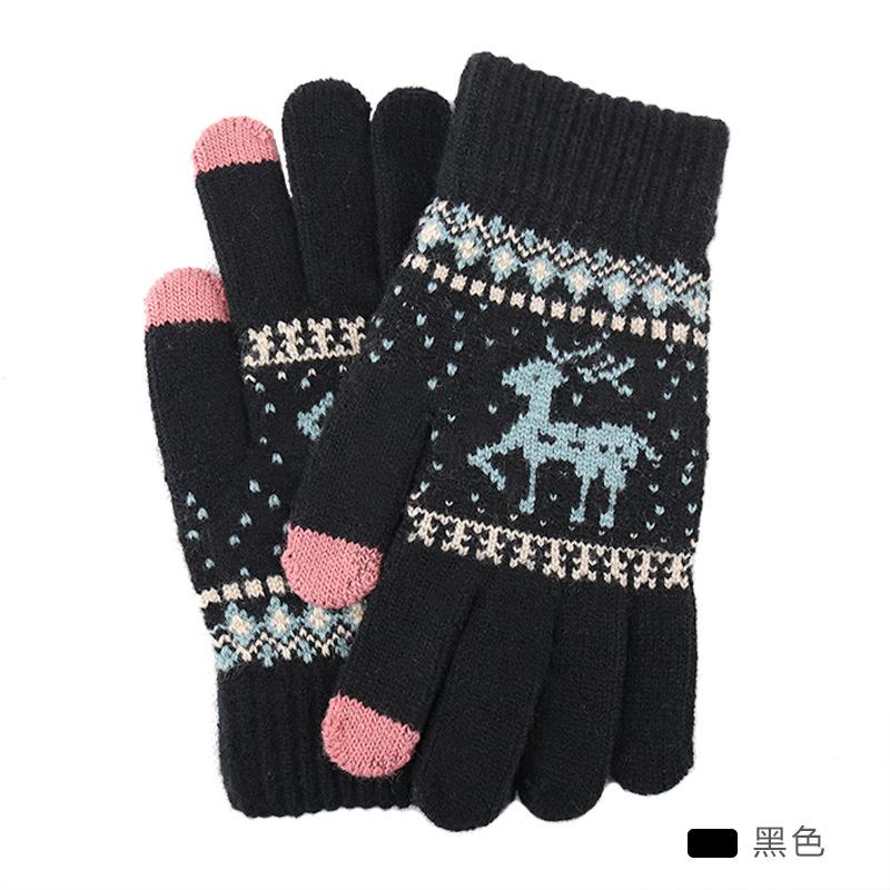 New Knitted Wool Snowflake Gloves Men and Women Autumn and Winter Warm Christmas Magic Gloves Adult