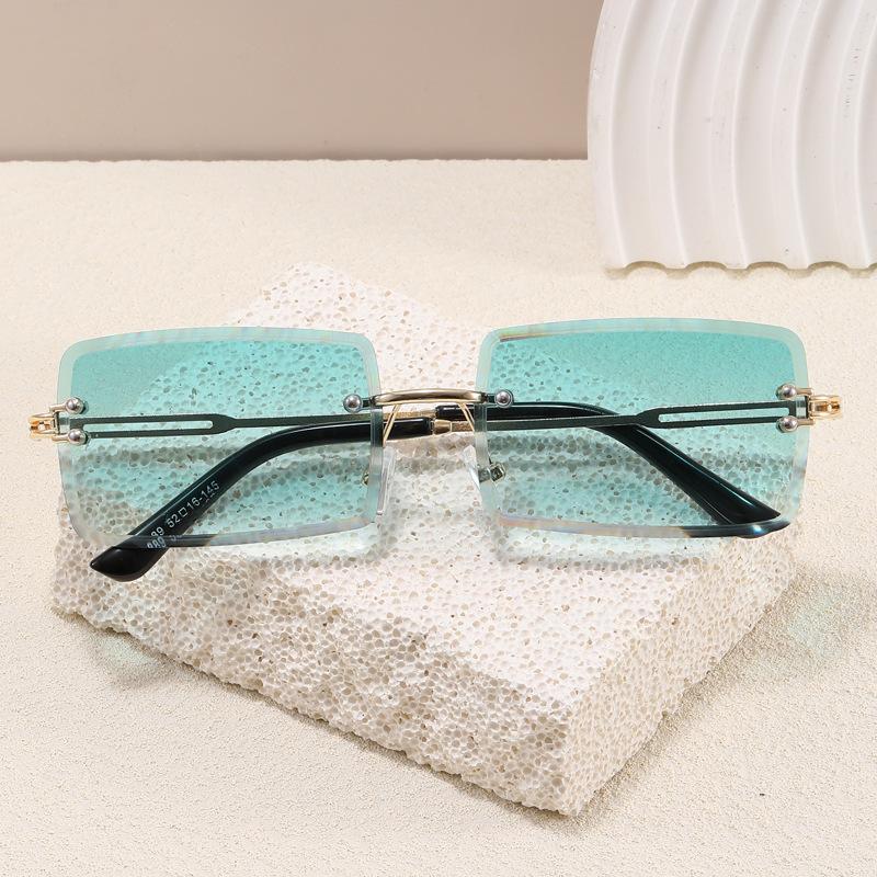 Square Shape Sunglasses For Women Rimless Cut Edge Anti-Glare Men Sun Glass European American Sunglasses Woman