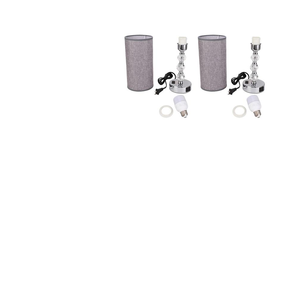 Bedroom Table Lamp Touch Dimmable Bedside Lamp with Fabric Lampshade USB A C Charging Port for Hotel Home