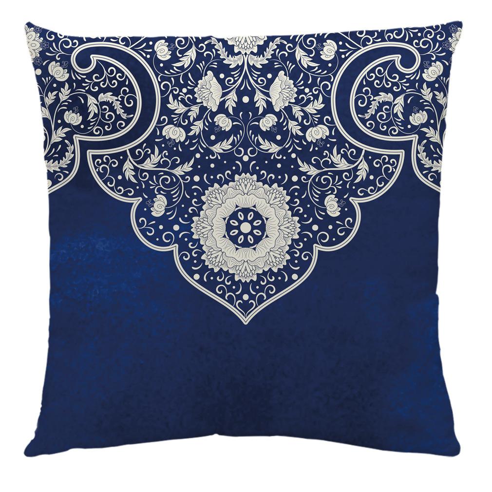 Blue and White Porcelain Printed Pillowcase Sofa Car Cushion Home Decoration