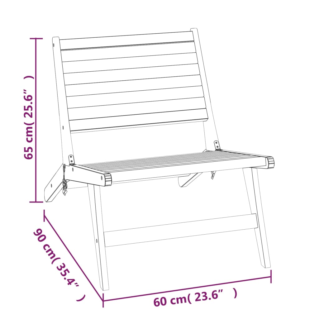 Vidaxl Garden Chair, Solid Teak Wood
