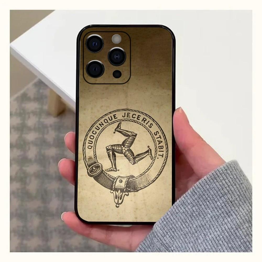 Isle of Man Coat of Arms Phone Case For Apple iPhone 15,14,13,12,11,Pro,X,XS,Max,XR,Plus,Mini Soft Black Cover