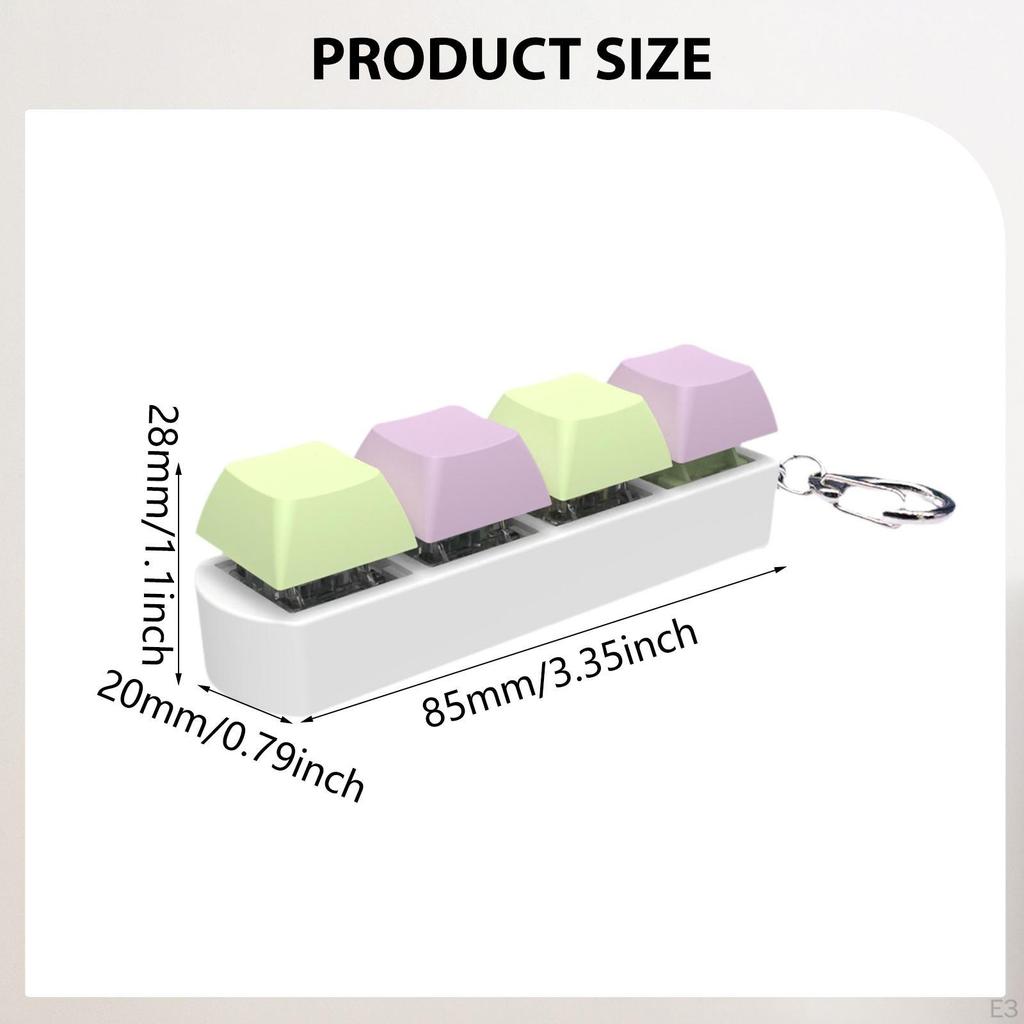 4 Button Keycap Sensory Toy Mechanical Key Keyboard Fidget Keychain for Adults Gifts