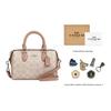 Coach Rowan 18 Brand Logo Detachable Shoulder Strap Boston Bag Women handbag Milk-Tea CW330-SVXCU