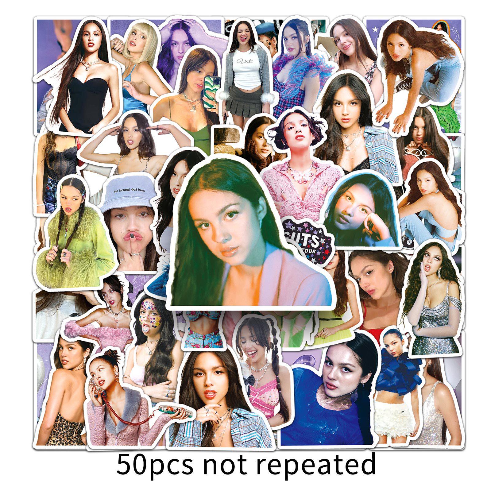50 European & American Celebrity Olivia Rodrigo Graffiti Waterproof Journal Stickers