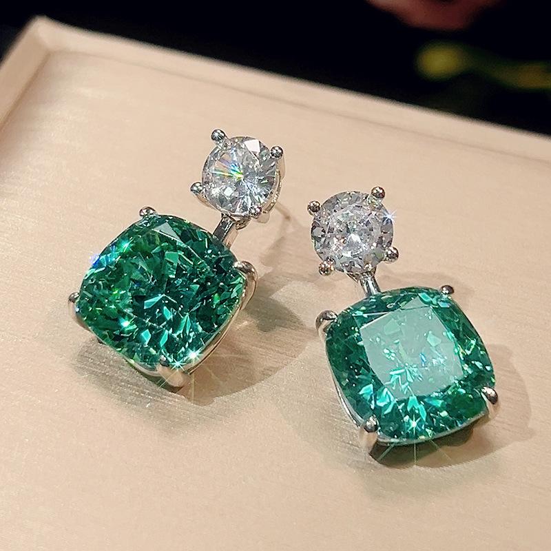 Jewelry Copper Bottom Gold-Plated Simulation Bird'S Nest Chepala Green Retro Temperament Set Main Stone 12 * 12