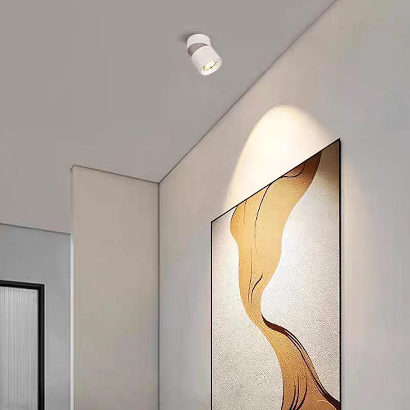 Adjustable LED Aluminum Spotlight, Surface-Mounted, Foldable, for Living Room Wall & Ceiling.
