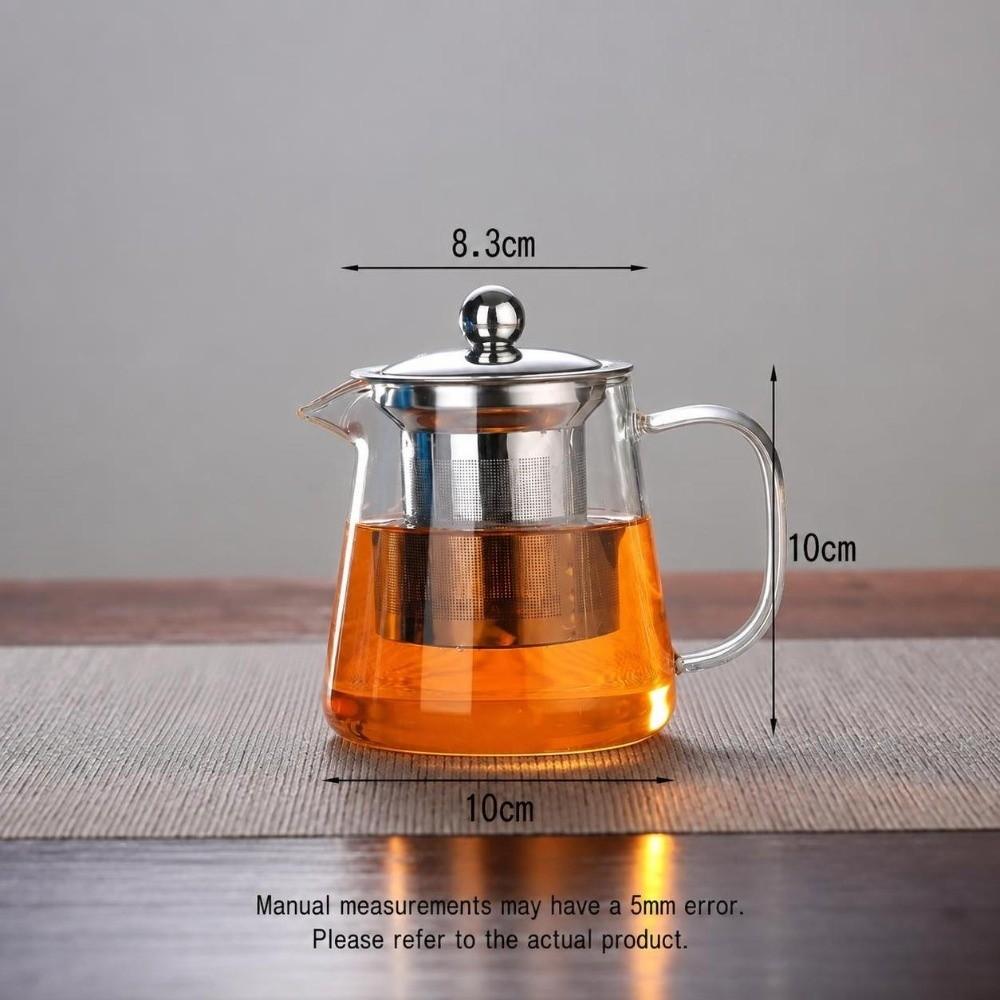 with Stainless Steel Infuser Glass Teapot Heat Resistant Coffee Tea Pot  Blooming Tea