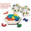 Wooden Hexagonal Puzzle for Kid Adults Shape Pattern Block Tangram Brain Teaser
