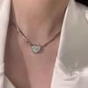 Love Magnetic Necklace for Women Multi-layer Snake Bone Chain for Iron Stone Diamond Inlaid Love Necklace Niche Temperament Clavicle Chain