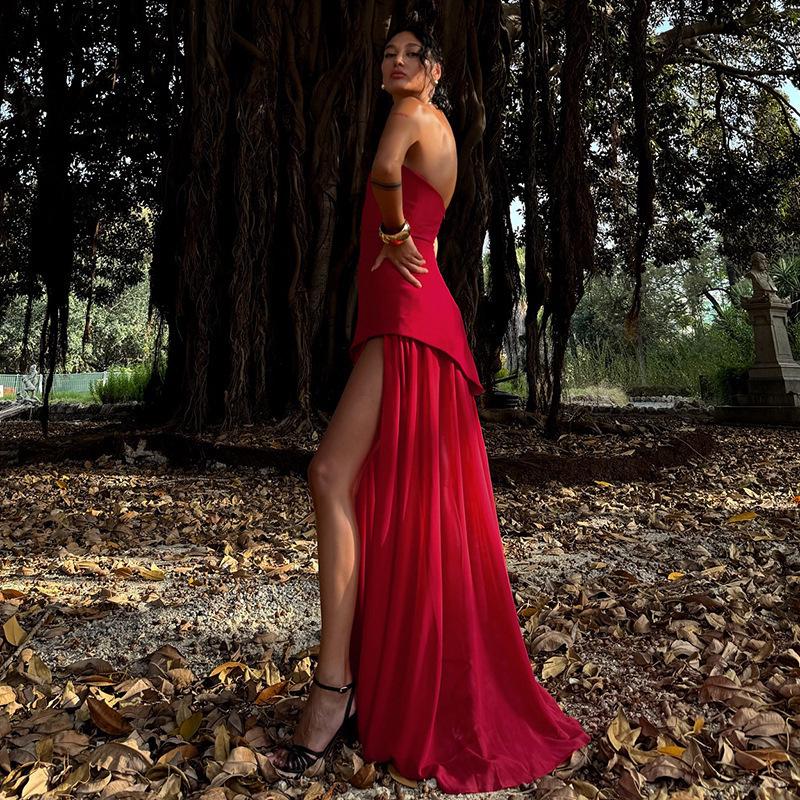 2024 Winter Sexy Einseitiges Hochgeschlitztes Schlauchkleid