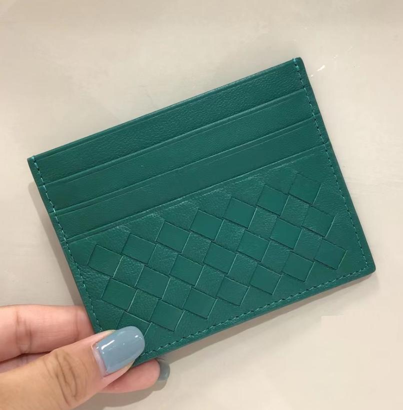 Aus Schaffell gewebter, ultradünner Kartenhalter aus echtem Leder mit mehreren Steckplätzen für den tragbaren Ausweishalter für Herren im Business-Stil, Mini-Kartentasche