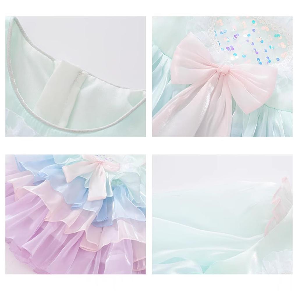 VOKLLIYU Long Sleeve Princess Perfect for and Entrance Size Size Girls' Dress, Cute, Parties, Weddings, Recitals, School, Graduations, Ceremonies,