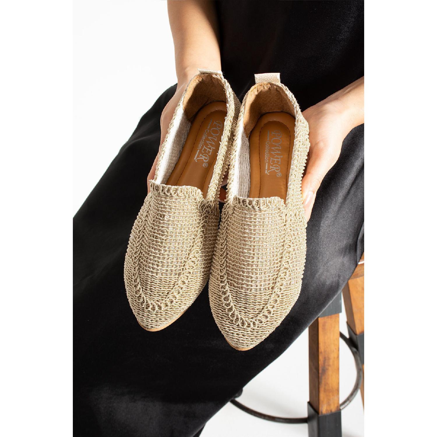 

Бежеві жіночі в язані балетки Жіноче взуття 40 ваніль