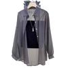 Pearlescent Chiffon Sun Protection Cardigan - Women's Long Sleeve Loose Fit