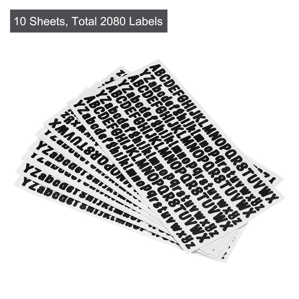 10/12Sheet Letter Stickers Labels Self Adhesive Vinyl Alphabet Sticker for Classroom Organization Sign Door Address Cards Cups