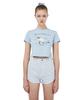 Isjabaibeu [I-Ts21-002] Cat Guide Crop T-Shirt_Sky Blue