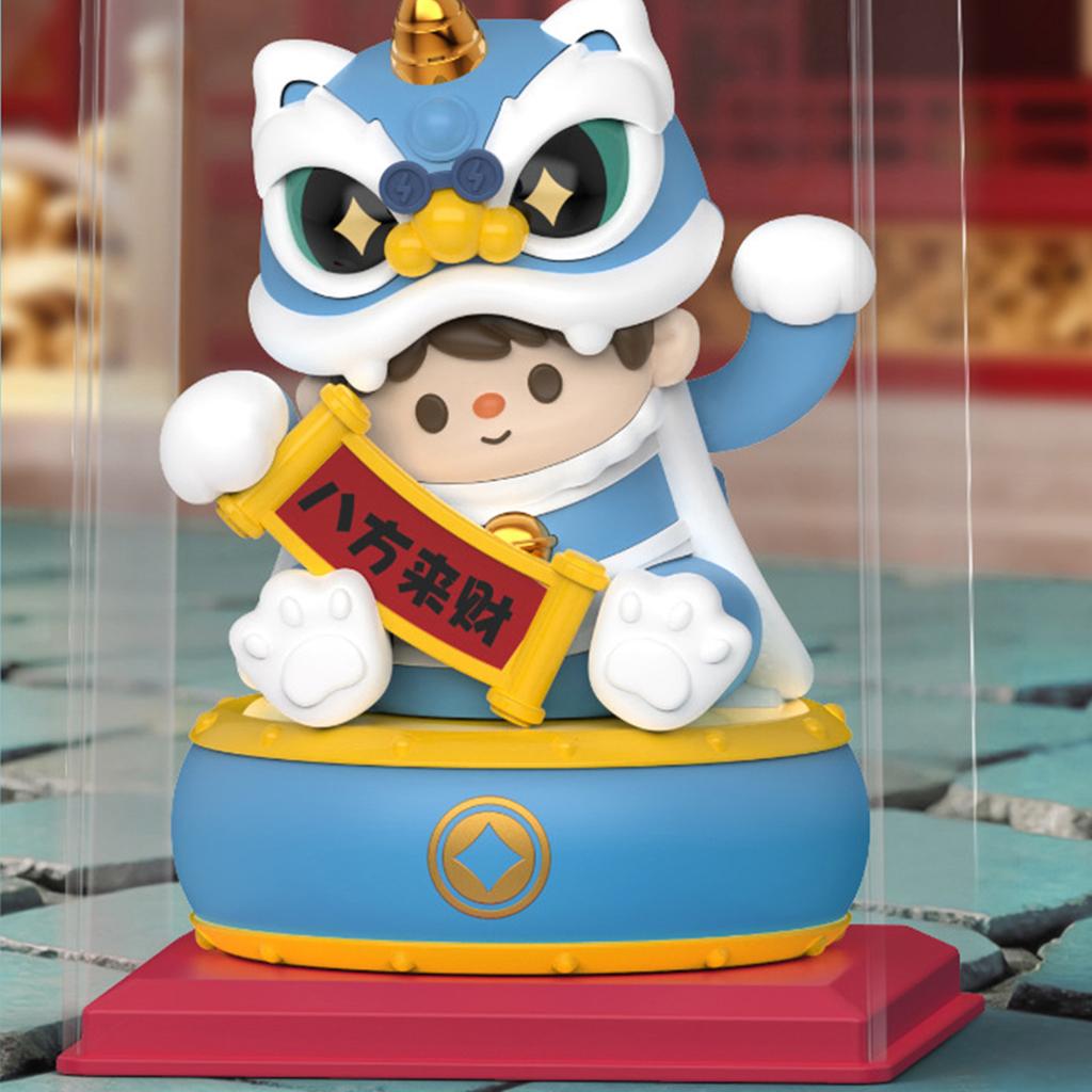 Solar Lucky Lion Figurine Chinese Cultural Home & Car Decor for Housewarming and Festivals