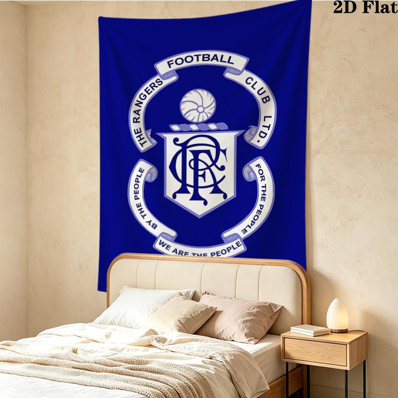 Rangers Fc Wall Tapestry Aesthetic Wall Hanging Printed Fabric Blanket Decorative Tapestries For Bedroom Living Room Home Decor