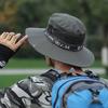 Fashion Summer Bucket Hat Sun Hats For Men Outdoor Fishing Travel Safari Uv Protection Beach Hats Mesh Breathable Wide Brim Hat