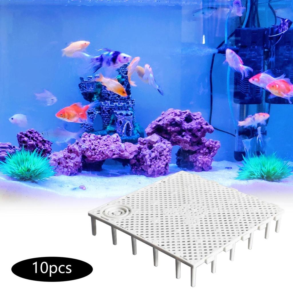 10Pcs Fish Tank Bottom Filter Plate, Splicing Combination Clapboard, Sand Gravel Filter Board