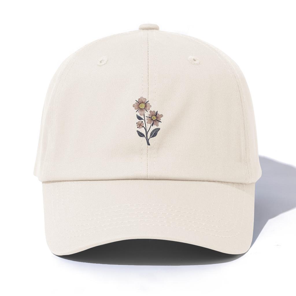 1pc Flower Print Baseball Cap for Adults, Minimalist Retro Style Casual Soft Adjustable Dad Hat, Perfect As Gift