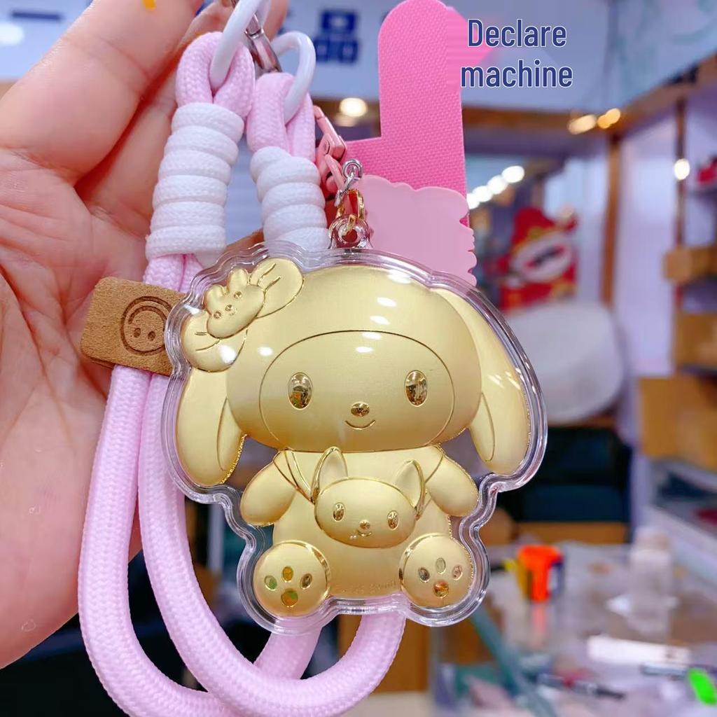 Pure Gold Ultraman Keychain & Melody Phone Strap with Cinnamoroll & Hello Kitty Bag Charm, 20mg