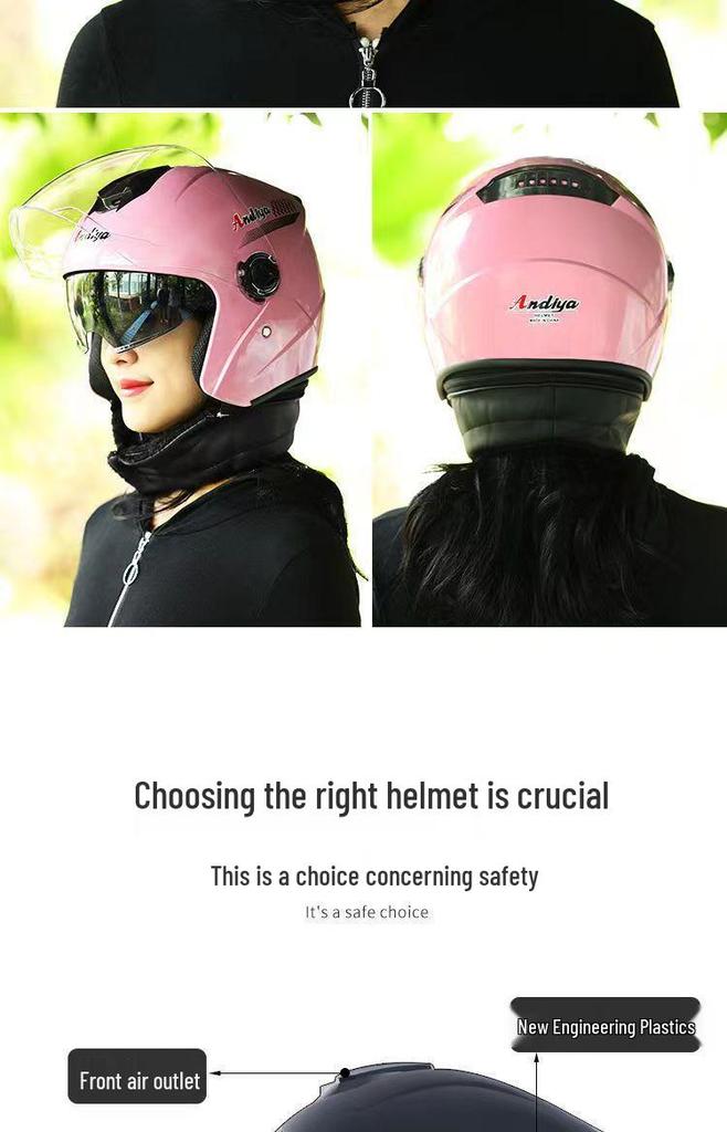 Universal All-Season Electric Helmet with Anti-Fog & Warmth, Dual Visors, for Men & Women
