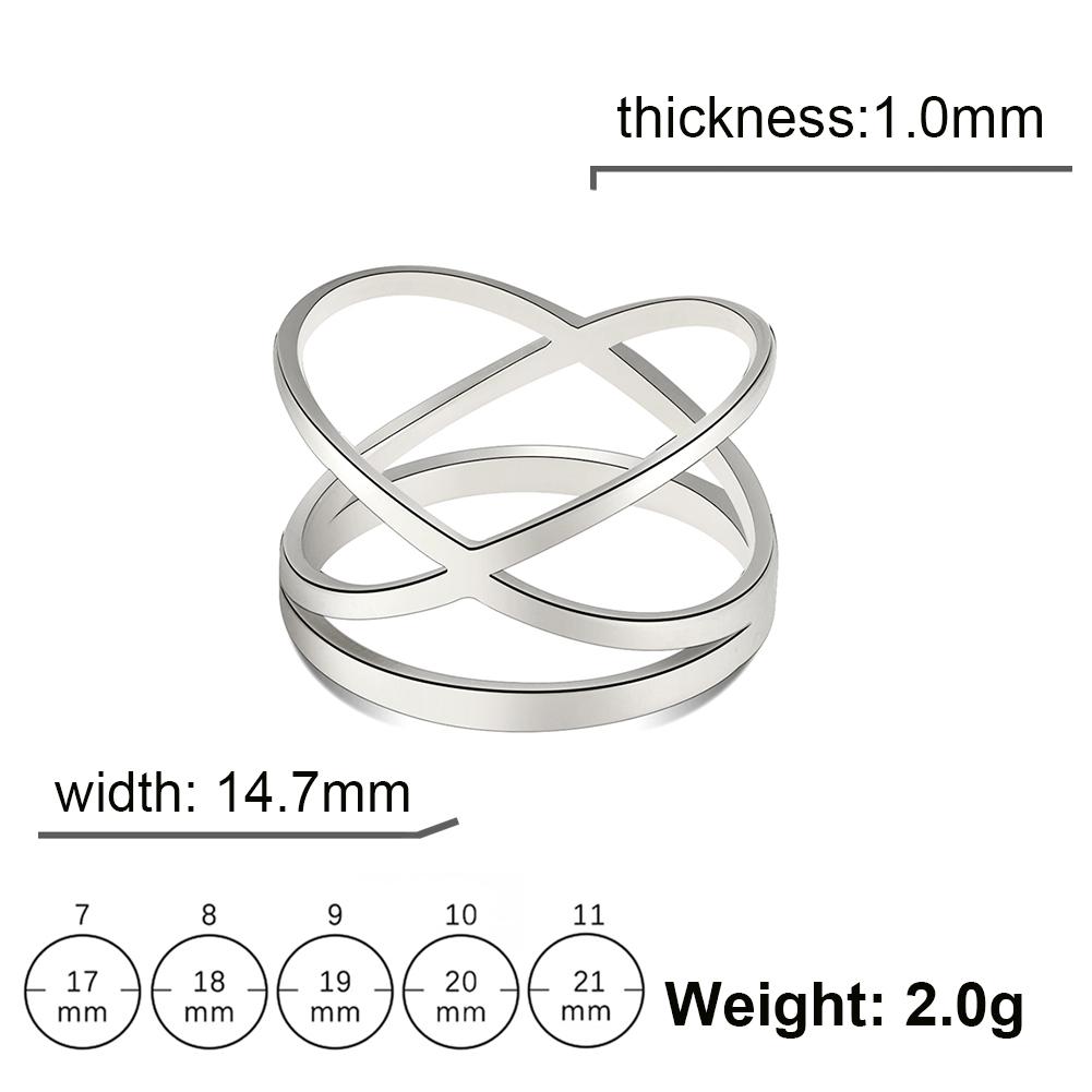 Cazador Stainless Steel Geometric Cross Rings for Women Minimalist Gold Color Finger Rings 2026 Jewelry Mother Day Party Gift