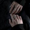 Bague de Mode Rétro pour Hommes Anneau Simple Ins Hip Hop Index d'Étudiants Ouverte Réglable Personnalité Garçons Bague pour Dames