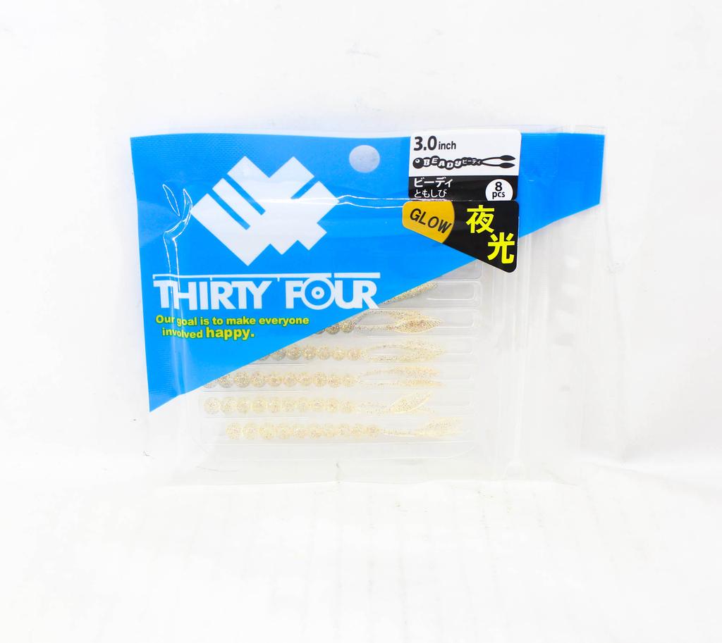 Thirty Four Soft Lure Beady 3.0 Inch 8 per pack Tomoshibi (5234)