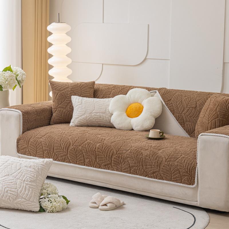 Winter Jacquard Shu Cotton Lint Sofa Cushion Plush Thickened Seat Cushion Non-Slip Sofa Cover  New Cover Towel