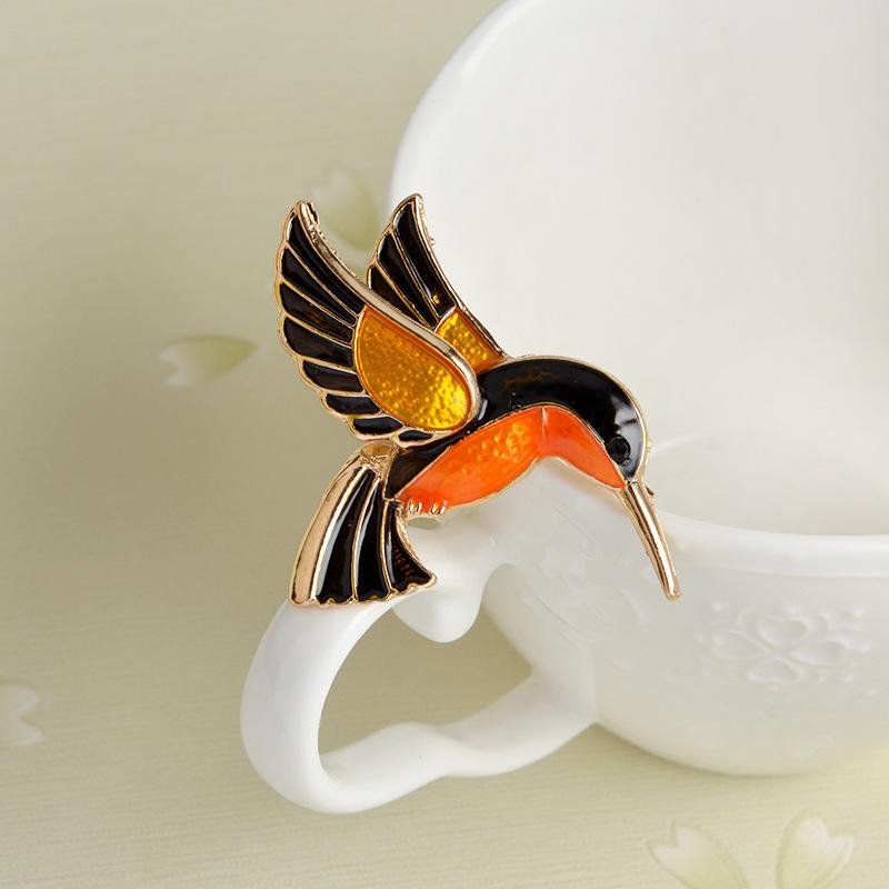 Fashionable Colored Glaze Bird Brooch Cute Alloy Corsage Clothes Ornament Festival Birthday Gift