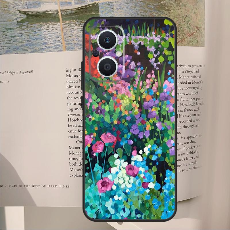 Buntes Blumenmalerei Kunst Cover Für OPPO Reno 12F 11F 13F 14F 10 11 12 13 14 Pro 8 Lite OPPO Find X9 X6 X5 X8 Pro Hülle