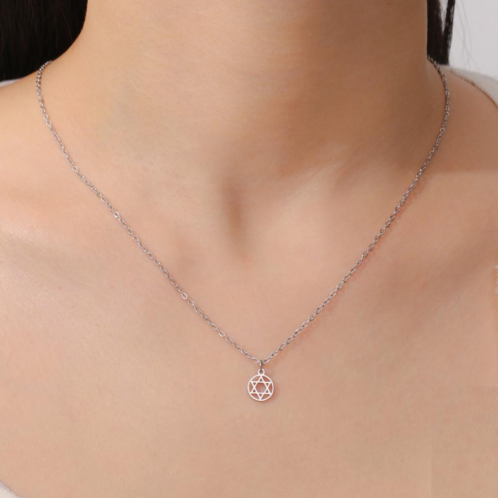 Cazador Gold Star of David Necklace Stainless Steel Jewish Jewelry Gift for Women Israel Amulet Hexagram