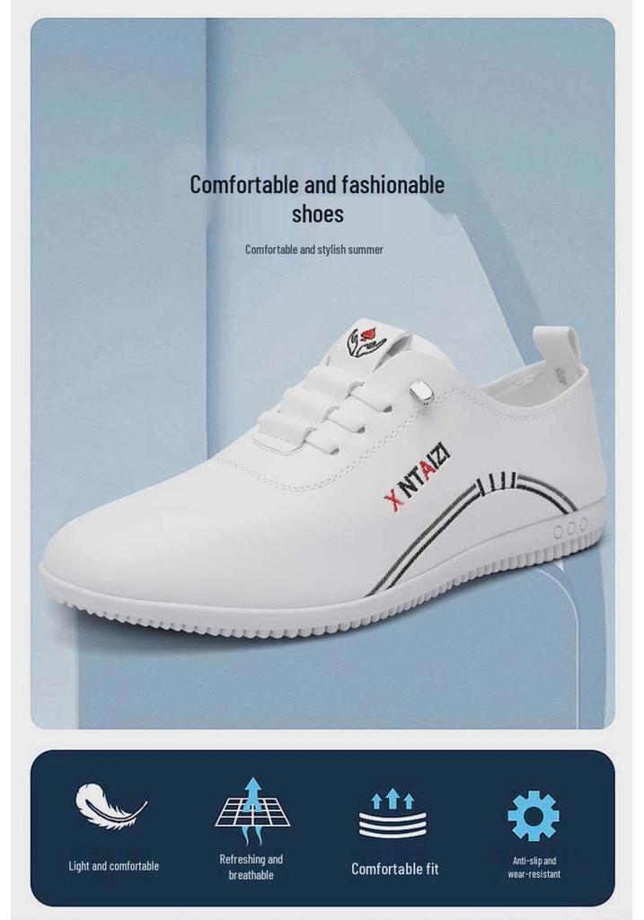 2025 Men's Lightweight Slip-On Leather Loafers - Spring/Autumn Business Casual Shoes with Soft Sole