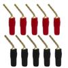 20Pcs Red Black Curved Pin 2mm Banana Plug Connector Right Angle Banana Male Plugs Audio Speaker Wire Cable Connectors