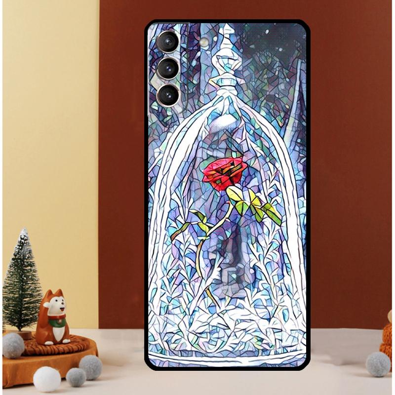 Stained Glass Rose Galaxys Case For Samsung Galaxy S24 Ultra S23 S22 S21 S20 FE Note 20 S8 S9 S10 Note 10 Plus Cover