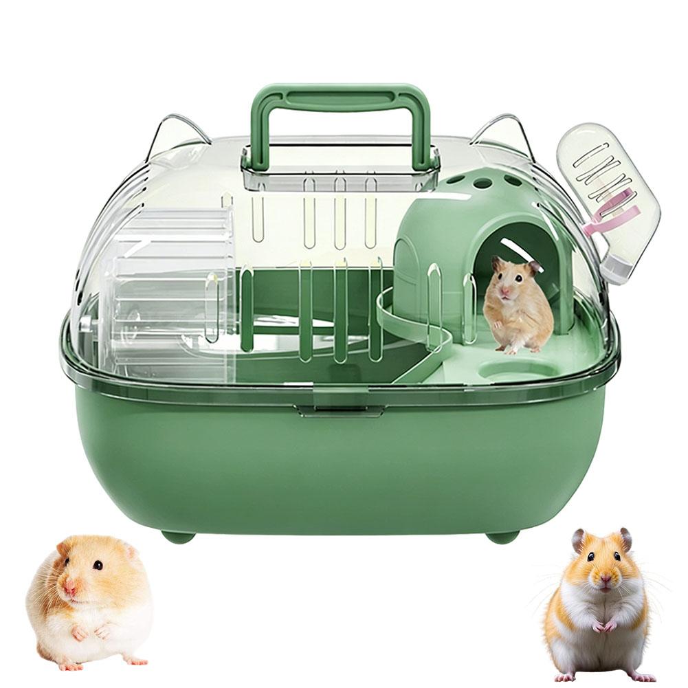 Tragbarer Hamsterkäfig mit transparentem Deckel Kleintier-Ausflugskäfig für Nagetiere Eidechsen Igel Kurztrip Reisebox