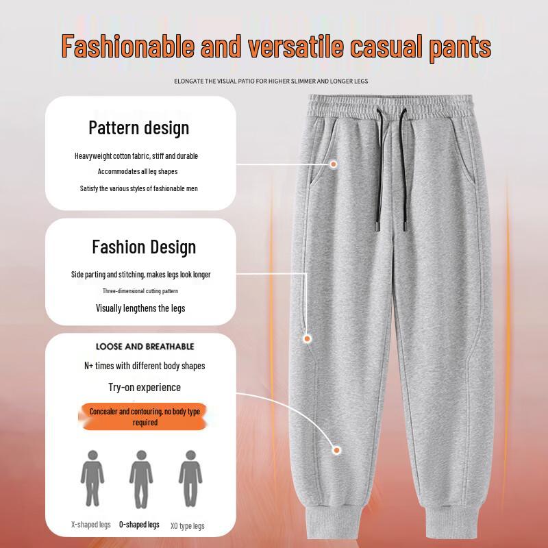 Jeanswest Men's Winter Fleece-Lined Loose-Fit Jogger Pants