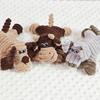1 jouet pour chien à double rebond en peluche rayée - Résistant aux morsures et à l'usure, pour chien fort, stimulation psychologique et nettoyage des dents, cadeau d'entraînement interactif