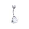 ASTM F136 Titanium Internally Threaded Round Drop CZ Navel Ring Belly Button Ring Navel Piercing Body Piercing Jewelry