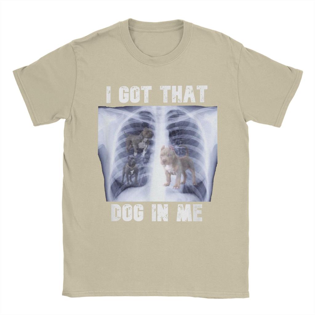 Ich habe diesen Hund in mir Röntgen Meme T-Shirts für Männer Baumwolle Humorvolle T-Shirts O-Ausschnitt T-Shirts Kurzarm Kleidung Übergröße