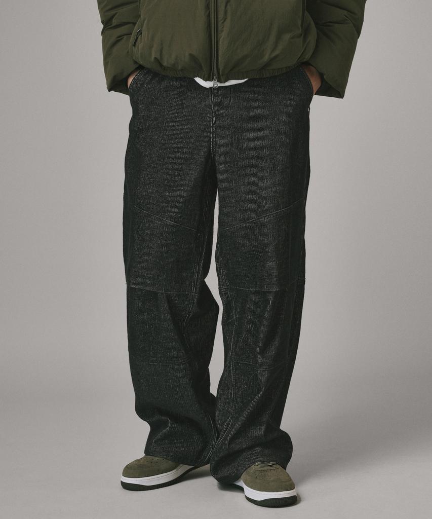 Beodeonteu Corduroy Cut-Out Layered Pants [Black]