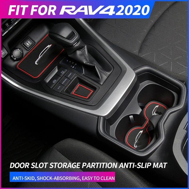 Türschlitzmatte Anti-Rutsch-Autotür-Gummi-Schalenkissen Red Gate Slot Pad für Toyota RAV4