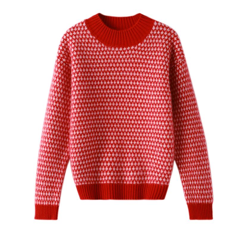 Kinder Pullover aus reiner Wolle mit Rundhalsausschnitt - Dick gestricktes warmes Oberteil für Jungen und Mädchen, Herbst/Winter Stil
