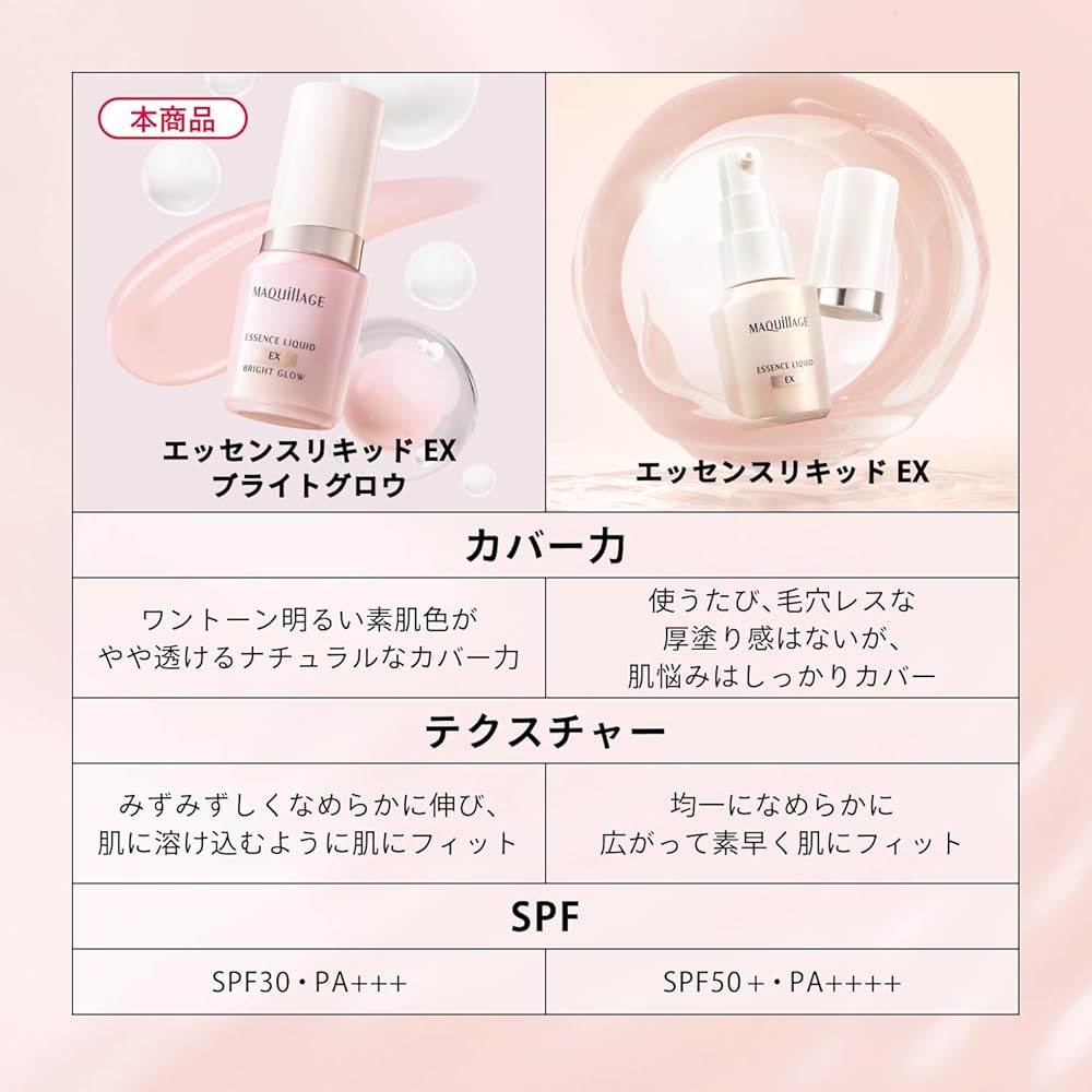 Majolica Majorca Essence Liquid EX Bright Glow Coral Pink 15 24ml SPF30 PA+++ Foundation Liquid Fragrance-Free Pore Covering Radiance