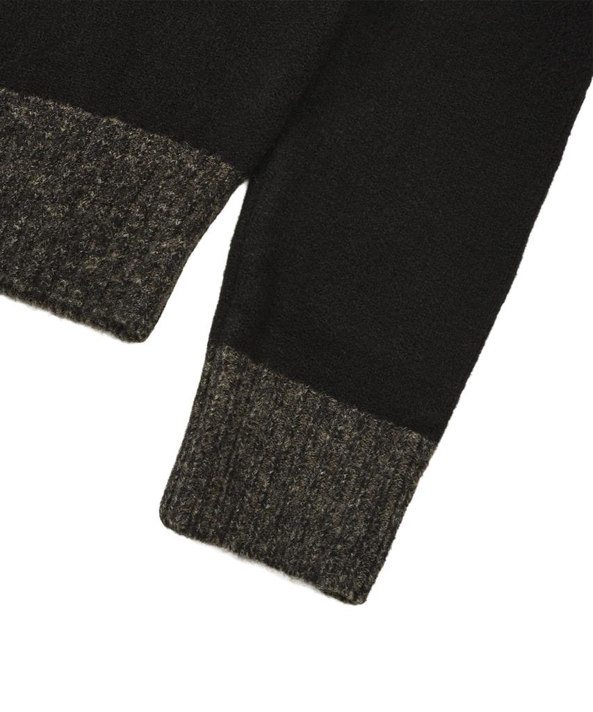 LMR Contrast Point Round Cardigan Black