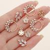 2/4Pcs 18K Gold Color Plated Various Leaves Charms Pendants with Zircon for DIY Necklace Jewelry Making Supplies Accessories